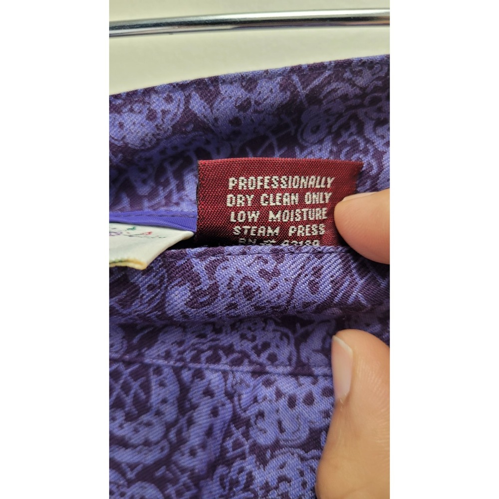 VTG Susan Bristol WOMEN'S skirt purple floral fit&flare pleated rayon‎  SIZE 6 - Picture 7 of 9
